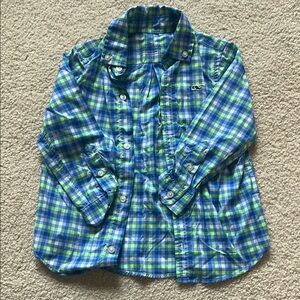 Vineyard Vines Kids Blue and Green Checkered Shirt